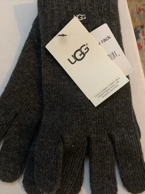 UGG Charcoal Gray Knit Tech Gloves fabric 17106 O/S NWT new - Image 1 of 4