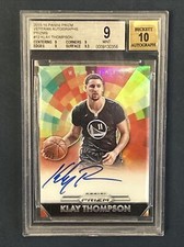 2015-16 Panini Prizm KLAY THOMPSON Auto /25 BGS 9 On Card Veteran Autographs NBA