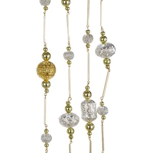 Kurt Adler 6' Silver and Gold Metal Beads Garland - Picture 1 of 1