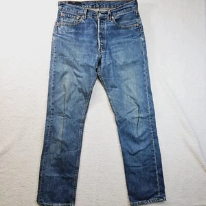 Levi's 501 Womans 32 X 32 Button Fly Jeans Blue Denim Straight Leg Red Tab USA - Picture 1 of 21