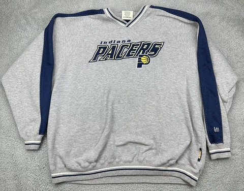Indiana Pacers Crewneck Mens 2XL Gray Blue Sweatshirt Lee Sport Cover