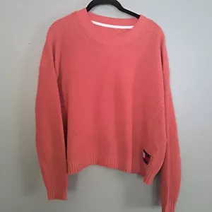 Tommy Jeans Cable Knit Sweater Coral Large Oversized - Picture 1 of 4