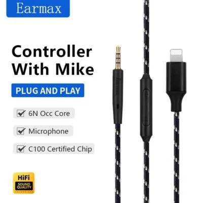 6N OCC Nylon Cable For Creative LIVE2 Beyerdynamic DT240pro Lightning to 2.5mm - Image 1 of 4