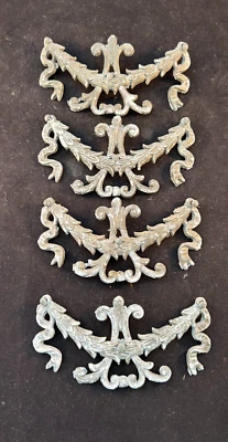 lot of 4 vintage 1920s cast metal chandelier parts - Image 1 of 4