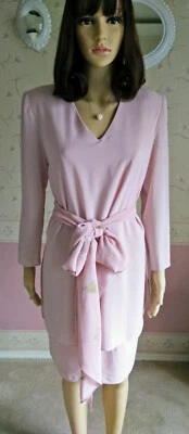 Винтажный стильный Урсула Швейцарии румяна розовый с цветочным слабый печати платье размер 6P - Изображение 1 из 4