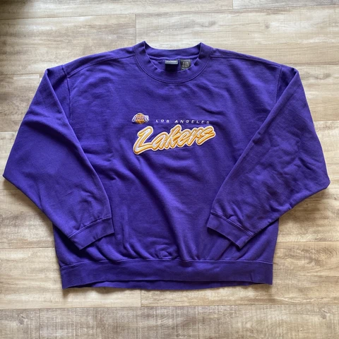 Vintage 90s Los Angeles Lakers Sweater Crewneck Sweatshirt XXXL Cover