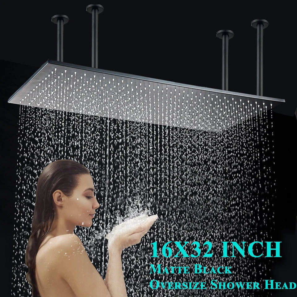 20"brushed Nickel LED Shower Head Ceiling Mounted Rain Large Shampoo Sprayer1