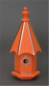 Holz Bluebird Vogelhaus mit Kupferrand - Amish Made in USA - Orange - Bild 1 von 1