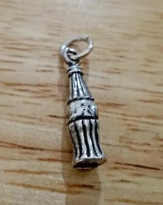 Sterling Silver 3D 19x5mm Looks like Cola Soda Bottle Charm - Picture 1 of 3