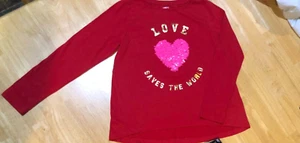 Crazy 8 Girl Graphic Heart Shirt Top Love Can Change World, Valentine L (10-12) - Picture 1 of 7