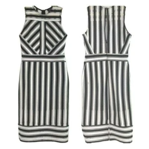 TOPSHOP Sleeveless Dress Black & White Stripe Mesh Airtex NEW w/TAG - Picture 1 of 5