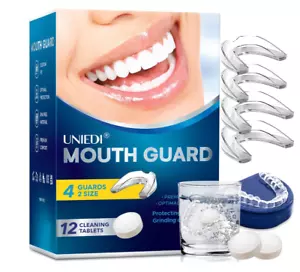 Mouth Guard Grinding Teeth at Night Sleeping Clenching w/ Cleaning Tablets NEW - Picture 1 of 7