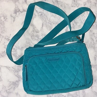 Bolso Bandolera Vera Bradley Negro Verde. Con etiquetas Foto 1 de 4