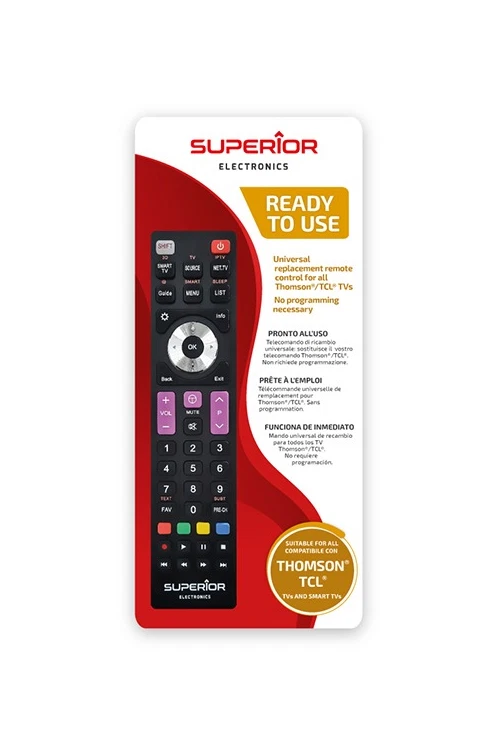 Telecomando TV THOMSON - TCL UNIVERSALE Smart TV SUPERIOR cod SUPTRB017 - Immagine 1 di 1