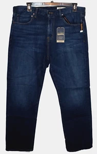 Pantalones de mezclilla para hombre Cremieux 34x34 relajados rectos elásticos azul oscuro DD (2) NUEVOS CON ETIQUETAS - Imagen 1 de 6