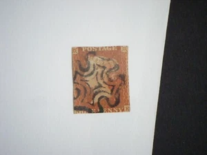 GB QV 1841 1d Red-Brown NK Maltese Cross - Picture 1 of 1