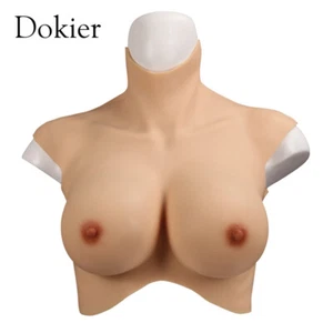 Plus Size No Oil Silicone Crossdresser Breast Forms Breastplate Drag Queen Boobs - Picture 1 of 15