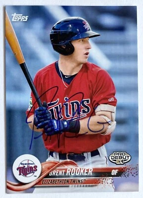 BRENT ROOKER RC SIGNED IP 2018 TOPPS PRO DEBUT #30 ROOKIE AUTO - Image 1 of 2