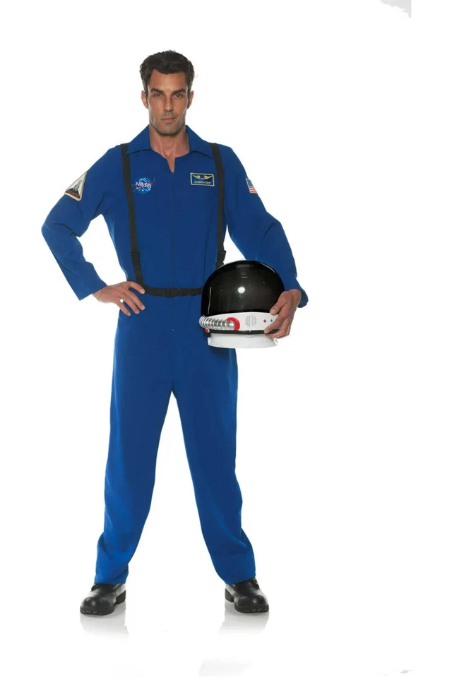 TRAJE DE ASTRONAUTA TRAJE DE VUELO ESPACIAL LUNAR NAVE TRANSBORDADOR DE LA NASA ADULTO AZUL Foto 1 de 1