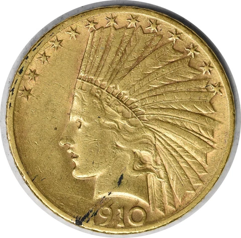 1910-S $10 Gold Indian EF Uncertified #233 Cover