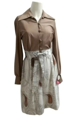 Vestido MCM Midi Mujer 6 Justin McCarty Ascot Cachemira Marrón Ropa de Trabajo Daga Colla Foto 1 de 4