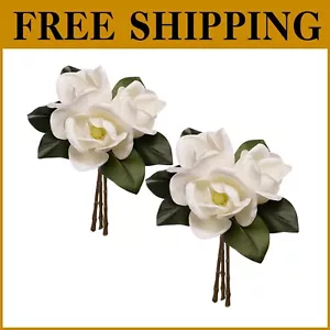 Realistic 6-Stem Creamy White Magnolia for Bouquets - Indoor Flower Arrangement - Picture 1 of 8