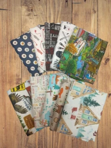 10 Fat Quarters - Assorted Camping Outdoor Fat Quarter Bundle - Picture 1 of 2