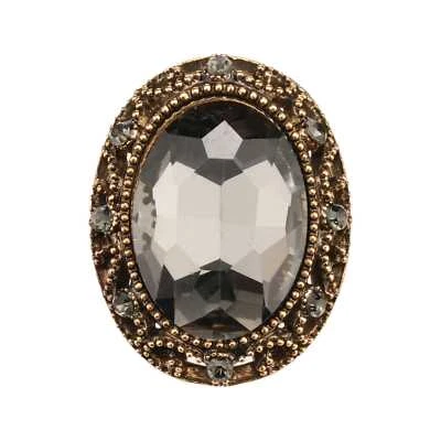 5pcs Vintage Style Oval Gemstone Buttons, Red, Gray, Green, Gold 25mm - Image 1 of 3