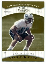 2001 Donruss Classics Timeless Tributes 146 Keith Adams Rookie 94/100
