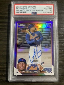 Francisco Alvarez Mets 2023 Topps Chrome Rookie Auto Purple #’ed 131/250 PSA 10 - Picture 1 of 5