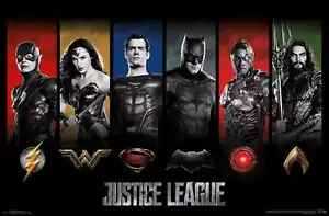 DC Comics Movie - Justice League - Heroes and Logos Poster - Picture 1 of 29