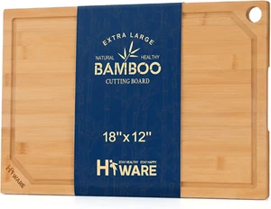 Hiware Extra Large Bamboo Cutting Board for Kitchen, Heavy Duty Wood Cutting Boa - Picture 1 of 12