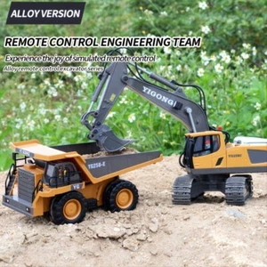 Telecomando 2.4G; High Tech 11 Canali RC Escavatore Dumper Bulldozer Al - Foto 1 di 27