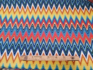 Double Brushed Bright Mod Chevron Knit Fabric Geometric By the Yard - Picture 1 of 5
