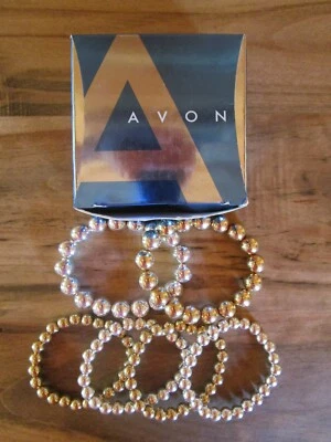 Conjuntos de brazalete Avon Classic con cuentas 2007 metálico dorado y plata F3098981 ¡NUEVO! Foto 1 de 4