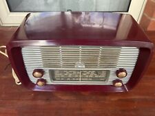 Vintage HMV MODEL 6252 cherry red valve/ tube radio. 32 Volt. Farm Radio