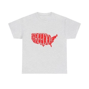 Freedom USA America Unisex Heavy Cotton Tee - Picture 1 of 21