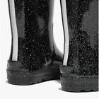 FitFlop WONDERWELLY Kids Comfort Rain Boots Pull-On Slip Resistant Black Glitter