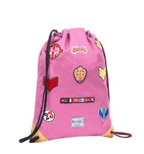 Hipster Turnbeutel Ruck Sack Rucksack Beutel Gym-Bag Sportbeutel Patches Jeans - Bild 1 von 3