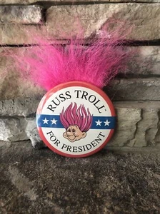 Russ Troll Doll Pin! 3”X3”! Pink Hair! Russ Troll For President! - Picture 1 of 4