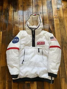 Vintage Polo Ralph Lauren NASA Astronaut Puffer Jacket Sz L Snow Beach PWING USA - Picture 1 of 14