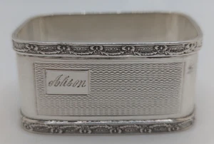 Antique English Sterling Silver Napkin Ring "Alison" name engraving, dated 1936 - Picture 1 of 5