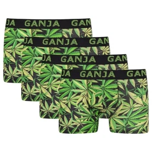 6er Pack Herren Boxershorts Ganja Blätter Weed Cannabis Viskose Soft Stretch - Bild 1 von 1