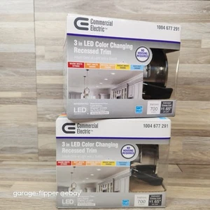 LED Recessed Light Kit 3in Brushed Nickel Trim 750 Lumens 2 Pack Free Ship - Picture 1 of 8