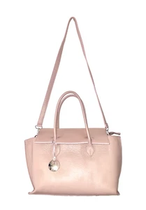 Italian Genuine Leather  Handbag  - pink/beige - Picture 1 of 6