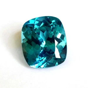 Natural 8.95 Ct Teal Green Sapphire" Cushion Cut Certified Loose Gemstone - Picture 1 of 6