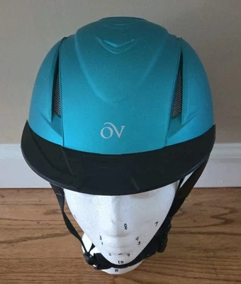 Casco de equitación escolar OVATION metálico verde azulado Foto 1 de 4