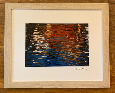 Reflections Rockport Maine Rojo Blanco Azul Art Deco Abstracto 1993 Marc C Abrahms Foto 1 de 4