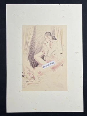 Erotic Illustration von Rojan „Idylle printaniere“ 1934 aus Comic über 12 Drucke - Bild 1 von 2