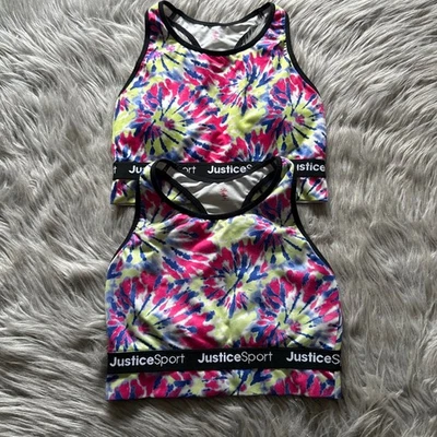 Sujetador deportivo inalámbrico Justice Sport para niñas talla 36 rosa tie dye inalámbrico Foto 1 de 4
